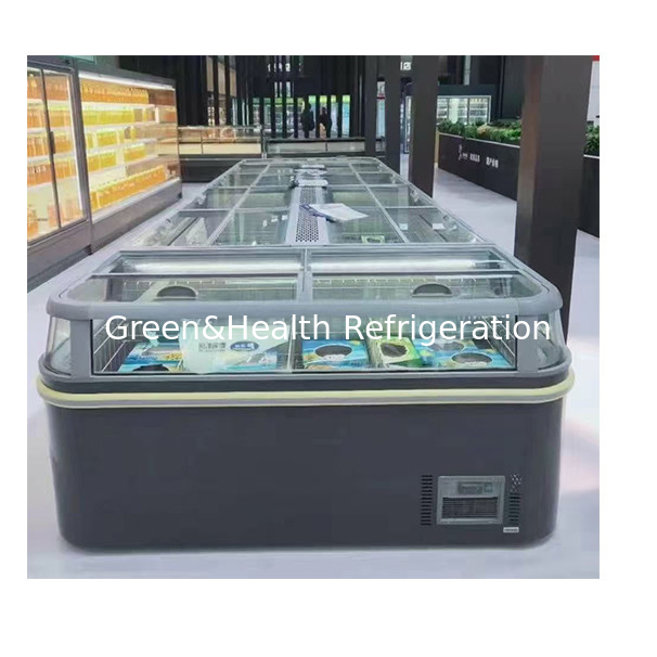 Frigorífico horizontal de vidro de aço inoxidável de porta de empurrão para armazenamento de produtos congelados
