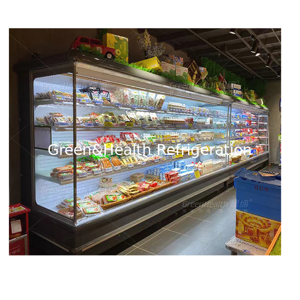 Unidade exterior de estilo europeu congelador de cortina a céu aberto para exibição de alimentos/verdes/frutas