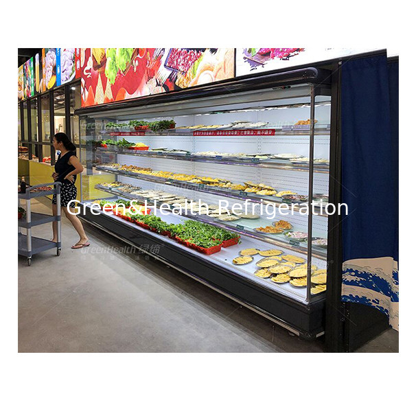 Unidade exterior de estilo europeu congelador de cortina a céu aberto para exibição de alimentos/verdes/frutas