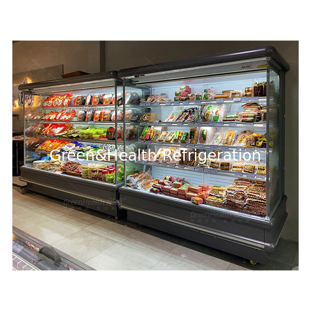 Unidade exterior de estilo europeu congelador de cortina a céu aberto para exibição de alimentos/verdes/frutas