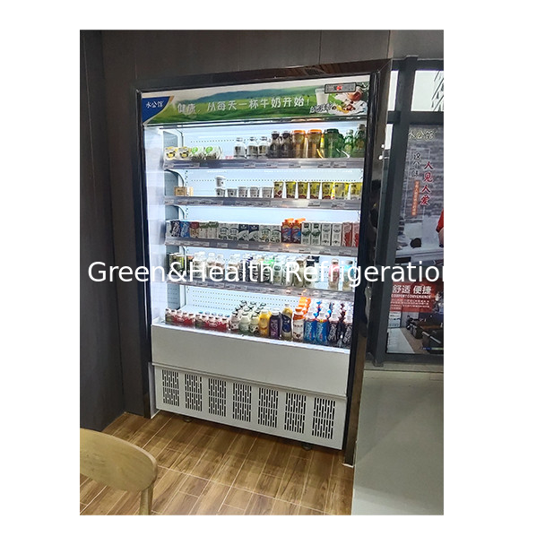 Lojas de conveniência usam frigoríficos de vidro transparente aberto de várias camadas