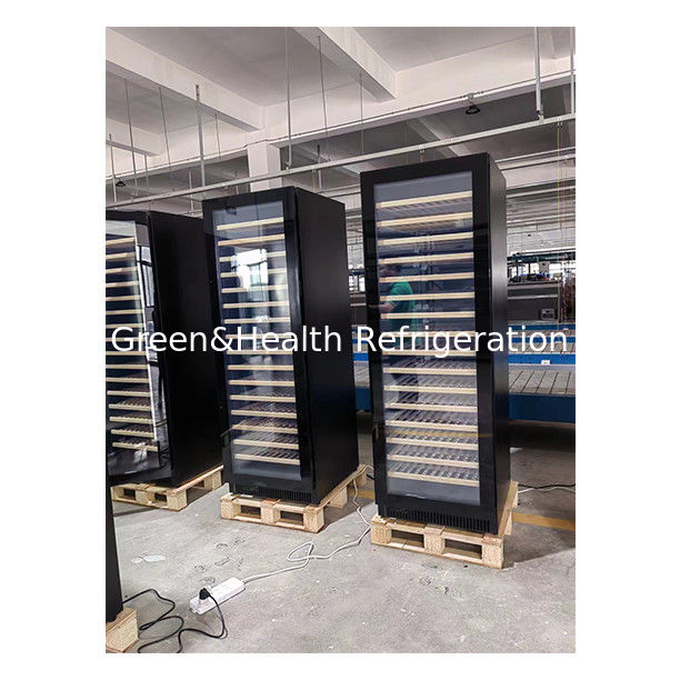 Certificado ETL 326 unidades equipadas com duas portas de vidro três refrigeradores de vinho de temperatura independente