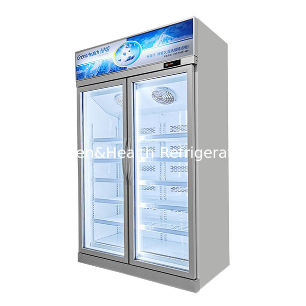 Dois portões de vidro na unidade de exibição superior congelador para produtos congelados de baixa temperatura