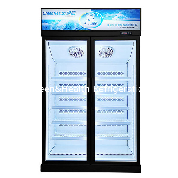 Dois portões de vidro na unidade de exibição superior congelador para produtos congelados de baixa temperatura