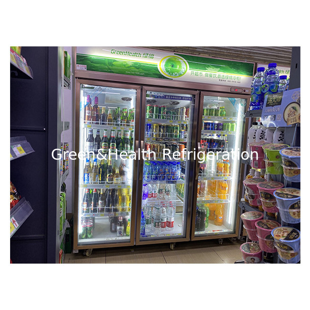 Supermercado comercial / Loja 2 / 3 Portas de vidro Frigorífico Econômico Frigorífico de exibição