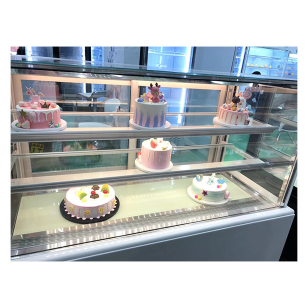 Loja de bolos de vidro transparente de camadas múltiplas usa armazenamento display display cake freezer