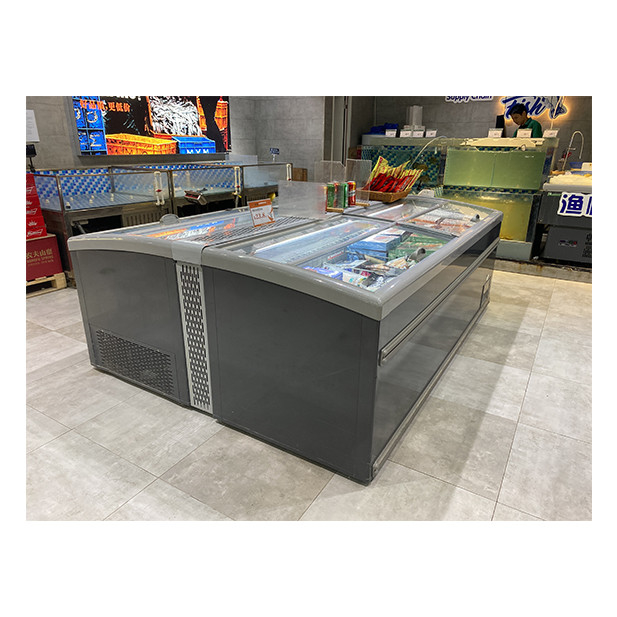 Unidade inferior Produtos congelados criogénicos de grande capacidade/Pampilhões de arroz/carne de peixe/Armazém de alimentos do mar Display Island Cabinet Freezer