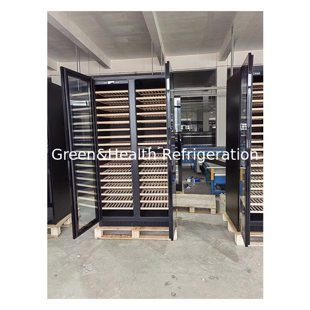 Prateleira de vinho em madeira de faia multicamadas preta com certificado ETL apresenta refrigeradores de alta qualidade