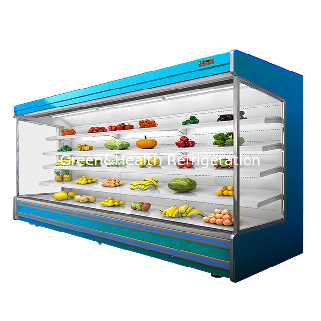 Display de armazenamento de frutas / legumes / leite Comércio Multifuncional de cortina aberta
