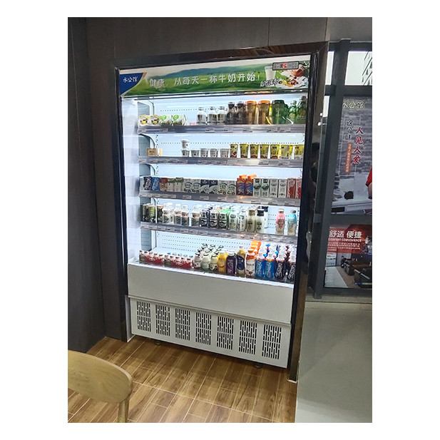 Display comercial de pequeno armazenamento Armário de cortina de ar de tipo chiller aberto em lojas de conveniência / pequenas lojas