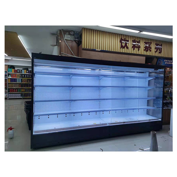 Preço de fábrica Grande supermercado comercial ângulo direito Armazém de cortina de ar aberto congelador