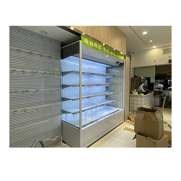 Preço de fábrica Grande supermercado comercial ângulo direito Armazém de cortina de ar aberto congelador