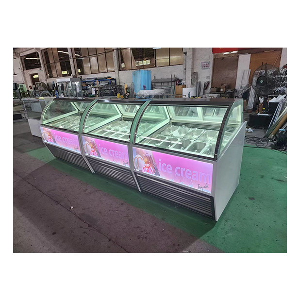 Lojas de sorvete / lojas de conveniência usam frigoríficos comerciais de aço inoxidável vidro gelado