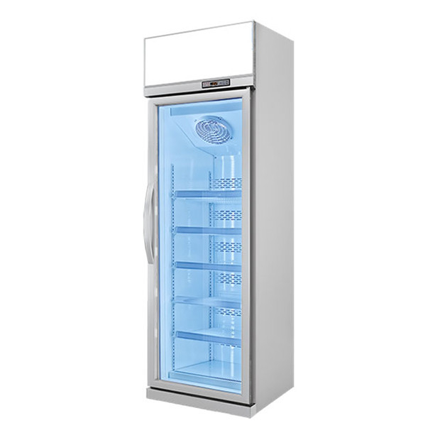 Unidade superior Porta de vidro única Prateleiras múltiplas Luxo Armazenamento congelado Display congelador congelado