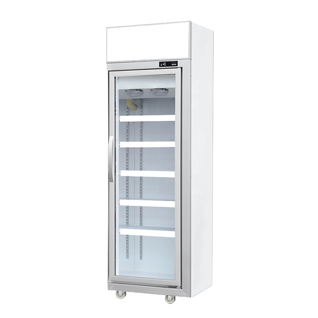 Unidade superior Porta de vidro única Prateleiras múltiplas Luxo Armazenamento congelado Display congelador congelado