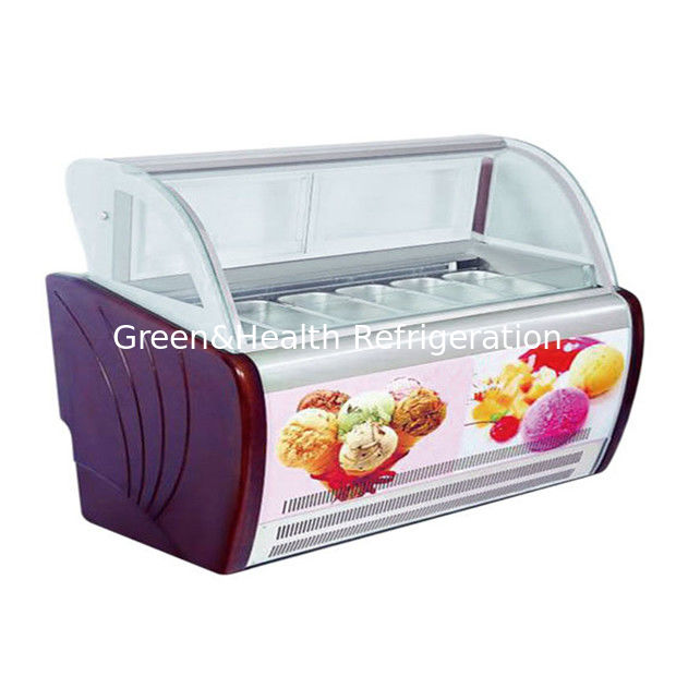 Frigorífico comercial de exibição de sorvete com frigoríficos de aço inoxidável com termostato ajustável e refrigerante R404a