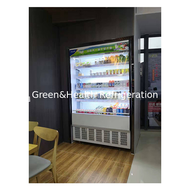 Unidade montada no fundo para pequenos supermercados / lojas de conveniência Display de armazenamento Chiller pequeno tipo aberto