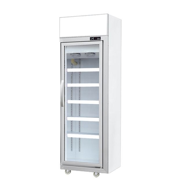 Supermercado comercial / loja com portas de vidro equipadas com frigoríficos de display de congelamento