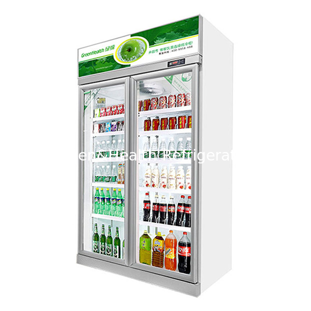 Geladeira Expositora Econômica com Duas Portas de Vidro para Supermercado/Loja