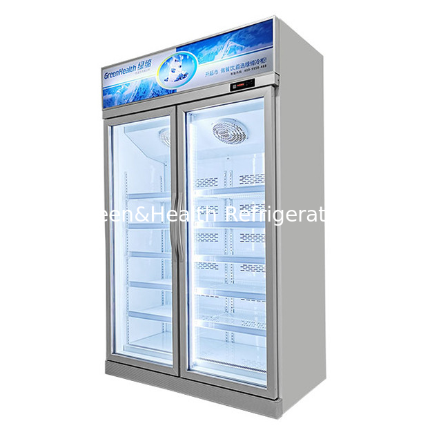 Supermercado comercial / loja duas portas de vidro frigoríficos equipados com display de congelamento