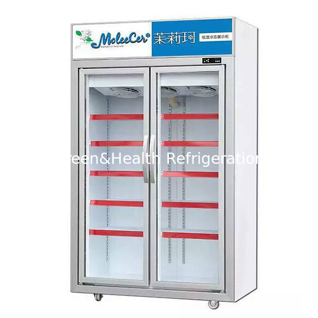 Supermercado comercial / loja duas portas de vidro frigoríficos equipados com display de congelamento