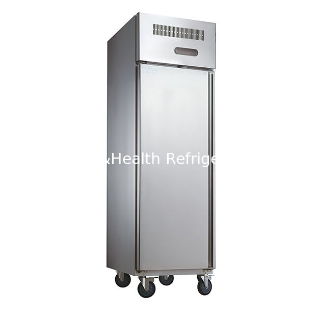 Congelador de cozinha vertical comercial em aço inoxidável com 1480mm de comprimento e motor de ventoinha de resfriamento dinâmico