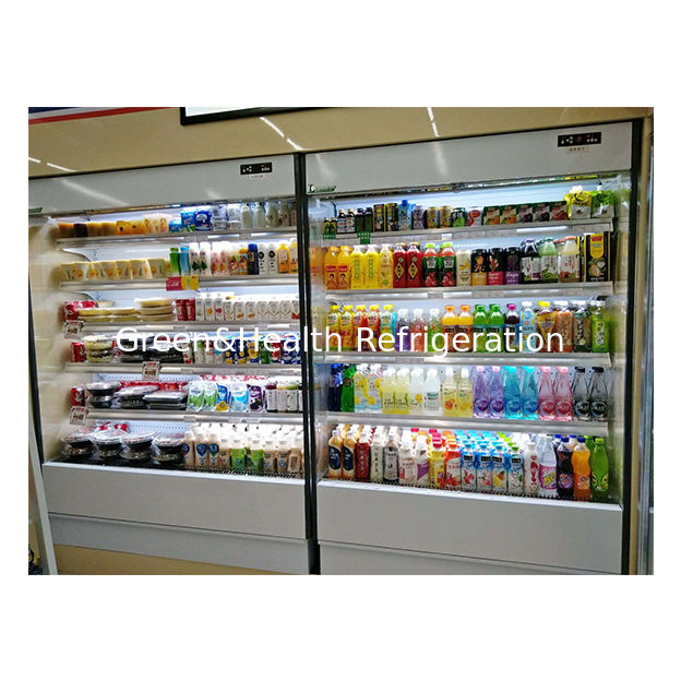 Pequena loja de conveniência Prateleira de cinco camadas Display de armazenamento de frutas Pequeno congelador aberto