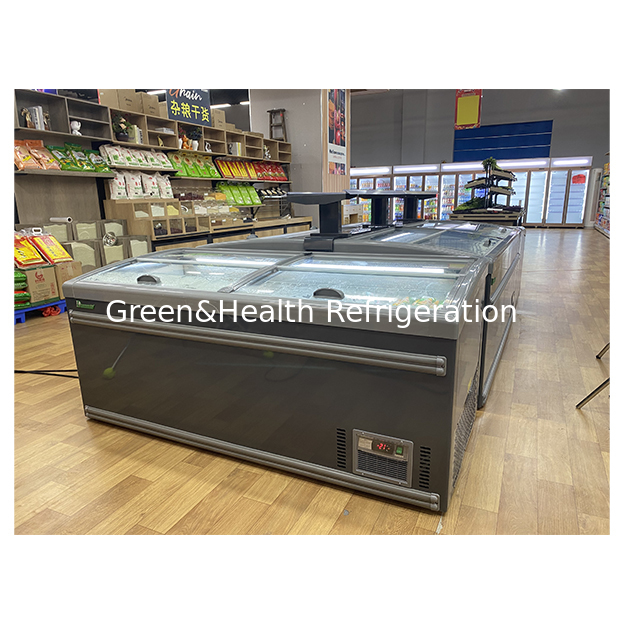 Supermercado comercial Big Meatball Armazenamento de produtos congelados Armazém frigorífico de ilha refrigerado