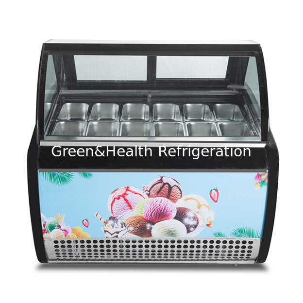 Loja/Sorveteria Usa Refrigeração de Sorvete Para Exibir Geladeiras Freezer de Aço Inoxidável