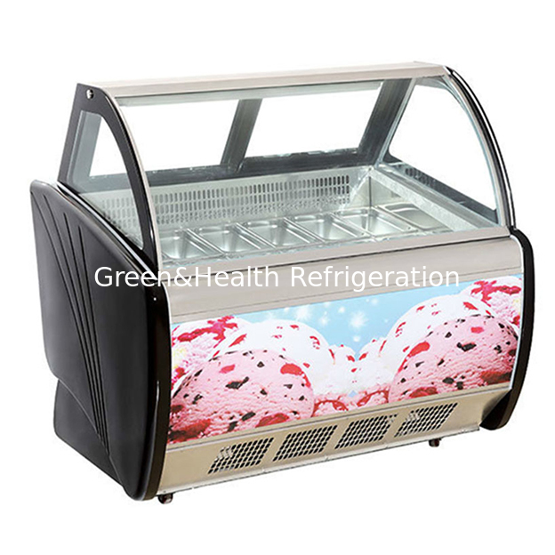 Loja/Sorveteria Usa Refrigeração de Sorvete Para Exibir Geladeiras Freezer de Aço Inoxidável