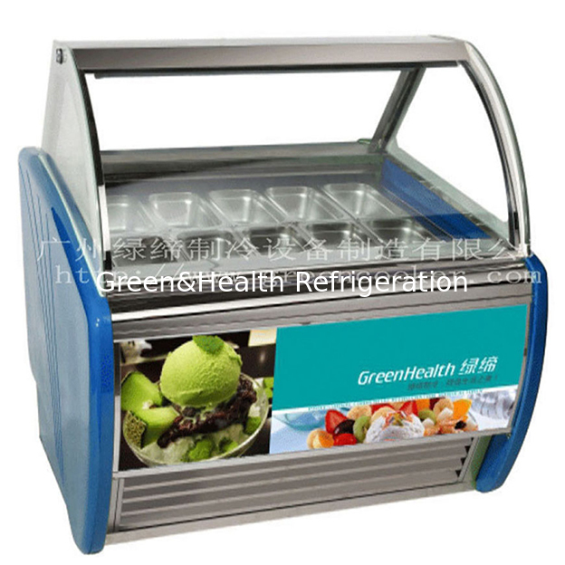 Loja/Sorveteria Usa Refrigeração de Sorvete Para Exibir Geladeiras Freezer de Aço Inoxidável