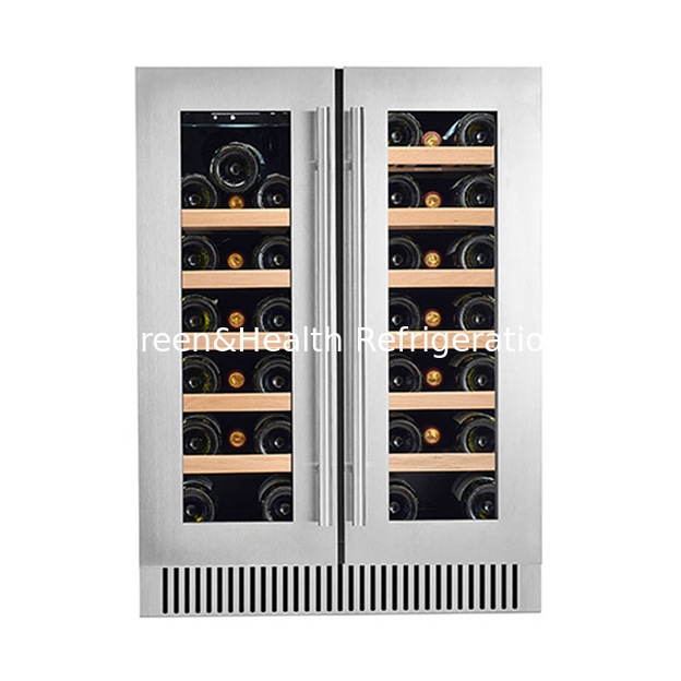 Vendas directas de fábrica 68 garrafas de Carvalho Vinho tinto laminado Display refrigerado Vinho tinto congelador