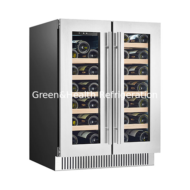Vendas directas de fábrica 68 garrafas de Carvalho Vinho tinto laminado Display refrigerado Vinho tinto congelador