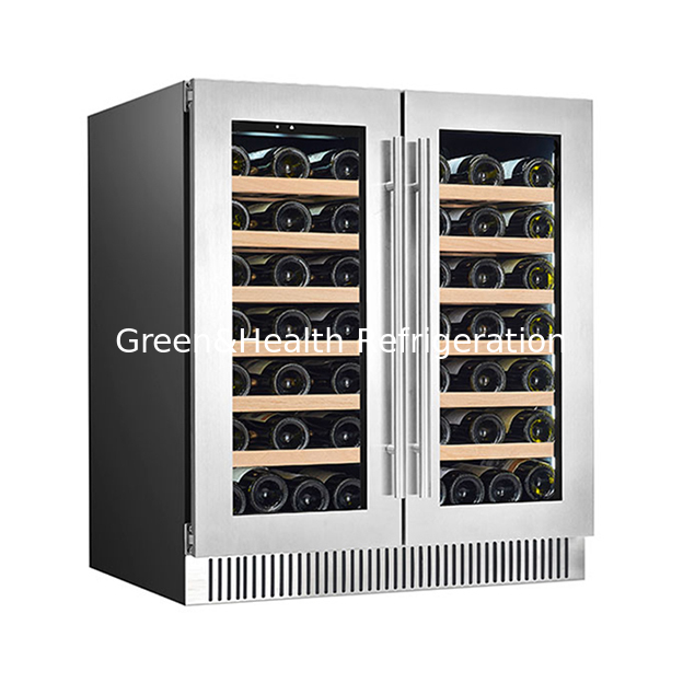 Vendas directas de fábrica 68 garrafas de Carvalho Vinho tinto laminado Display refrigerado Vinho tinto congelador