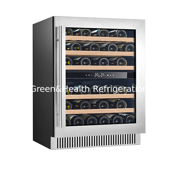 Vendas directas de fábrica 68 garrafas de Carvalho Vinho tinto laminado Display refrigerado Vinho tinto congelador