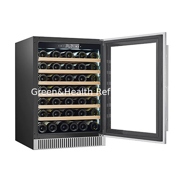 Vendas directas de fábrica 68 garrafas de Carvalho Vinho tinto laminado Display refrigerado Vinho tinto congelador