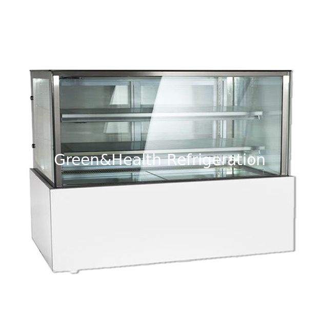 Fabrica Vendas Diretas Vidro Transparente Ângulo Direito Bolo de Aço Inoxidável Frigorífico Freezer