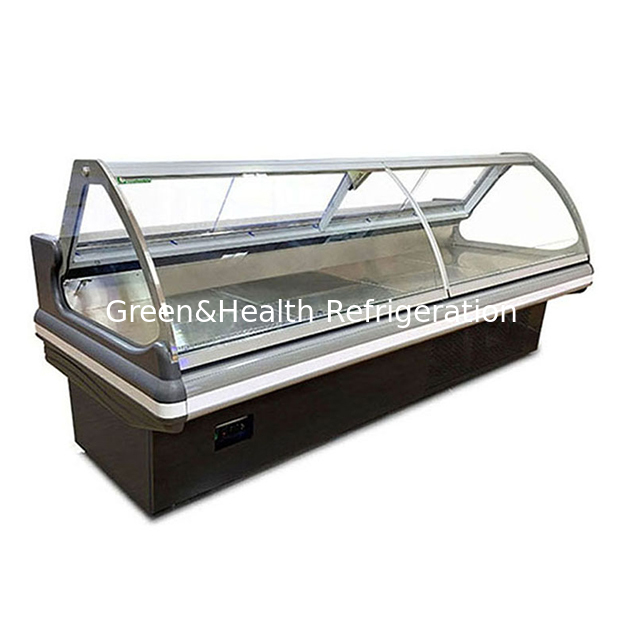 Congelador Expositor de Armazenamento de Carne Fresca com Tampa Basculante Comercial Horizontal Estilo Europeu