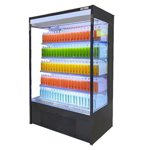 Pequenas Geladeiras Abertas para Armazenamento e Exibição de Frutas/Vegetais em Lojas de Conveniência/Supermercados