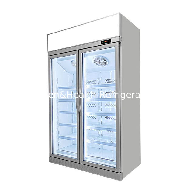 Frigorífico comercial de porta de vidro com refrigerante R290 Porta de vidro de baixo consumo e iluminação LED para armazenamento de produtos congelados