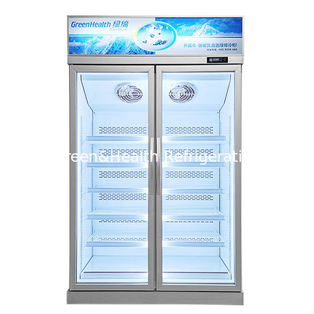 Frigorífico comercial de porta de vidro com refrigerante R290 Porta de vidro de baixo consumo e iluminação LED para armazenamento de produtos congelados