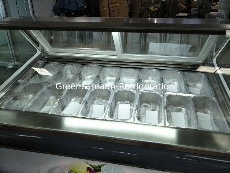 Color e tamanho personalizáveis gelado gelado display congelador com 10 / 12 / 16 / 22 panelas