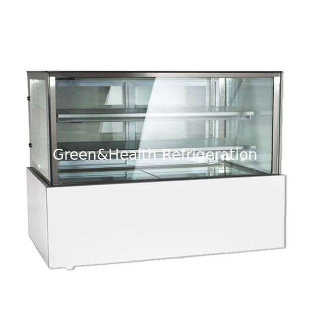 Venda Direta da Fábrica Freezer Expositor de Bolos em Ângulo Reto em Aço Inoxidável com Material de Vidro