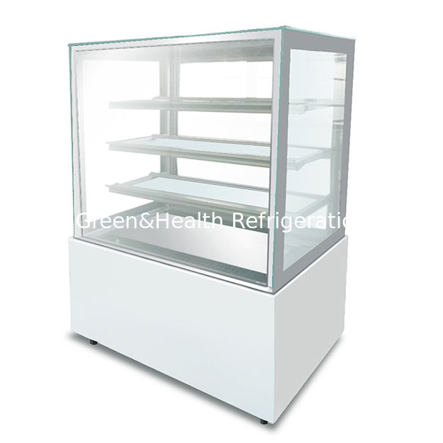 Venda Direta da Fábrica Freezer Expositor de Bolos em Ângulo Reto em Aço Inoxidável com Material de Vidro