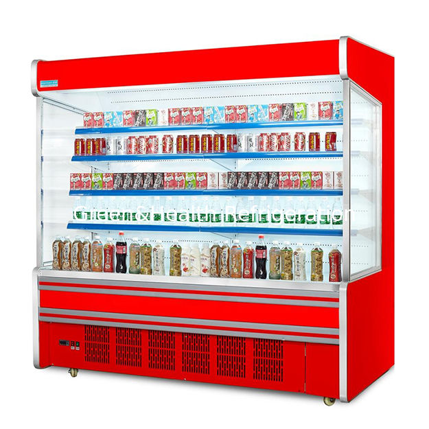 Armário de cortina de ar de estilo aberto refrigerado com compressor de alta qualidade em fábrica