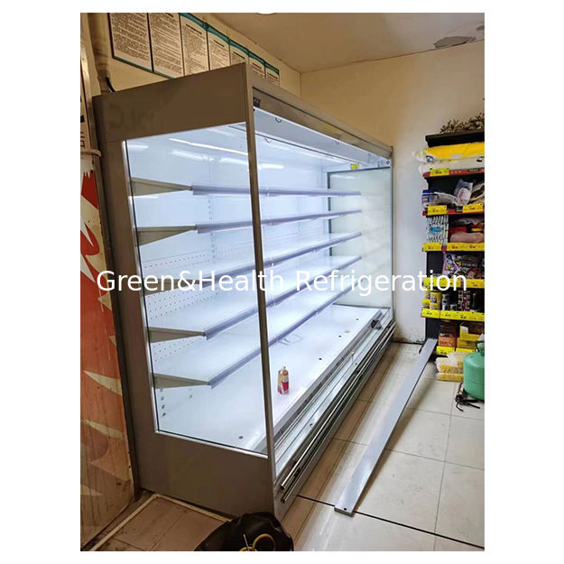 Supermercado de alta qualidade em ângulo direito Display de armazenamento refrigerado Freezer aberto na fábrica