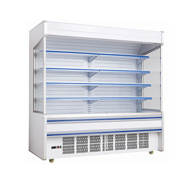 Supermercado Comercial Compressor embutido Prateleiras múltiplas Freezer de tipo aberto