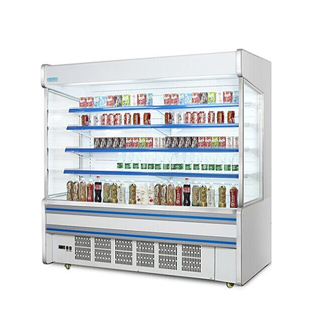 Supermercado Comercial Compressor embutido Prateleiras múltiplas Freezer de tipo aberto