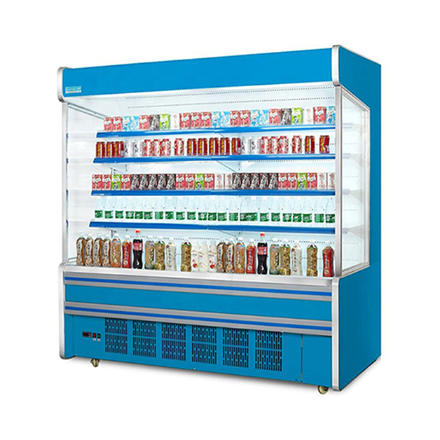 Supermercado Comercial Compressor embutido Prateleiras múltiplas Freezer de tipo aberto