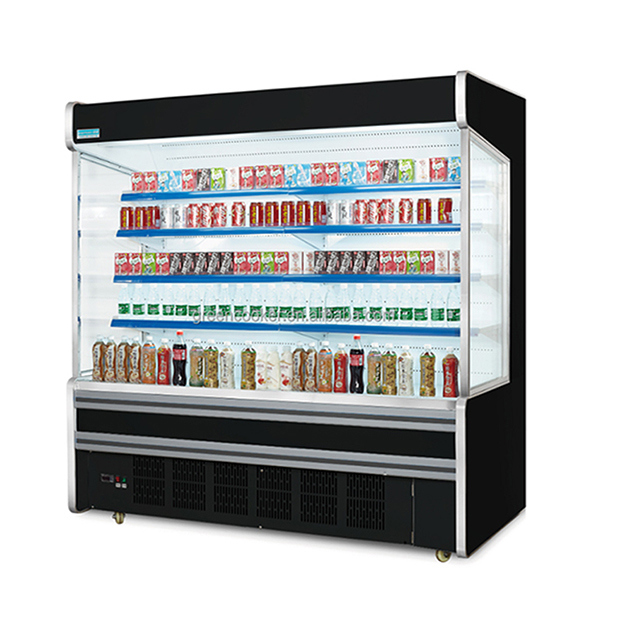 Supermercado Comercial Compressor embutido Prateleiras múltiplas Freezer de tipo aberto